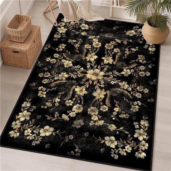 NEW Floral Boho Farmhouse Area Rug